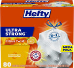 Hefty Ultra Strong Tall Kitchen Trash Bags, 13 Gallon Citrus Twist Scent