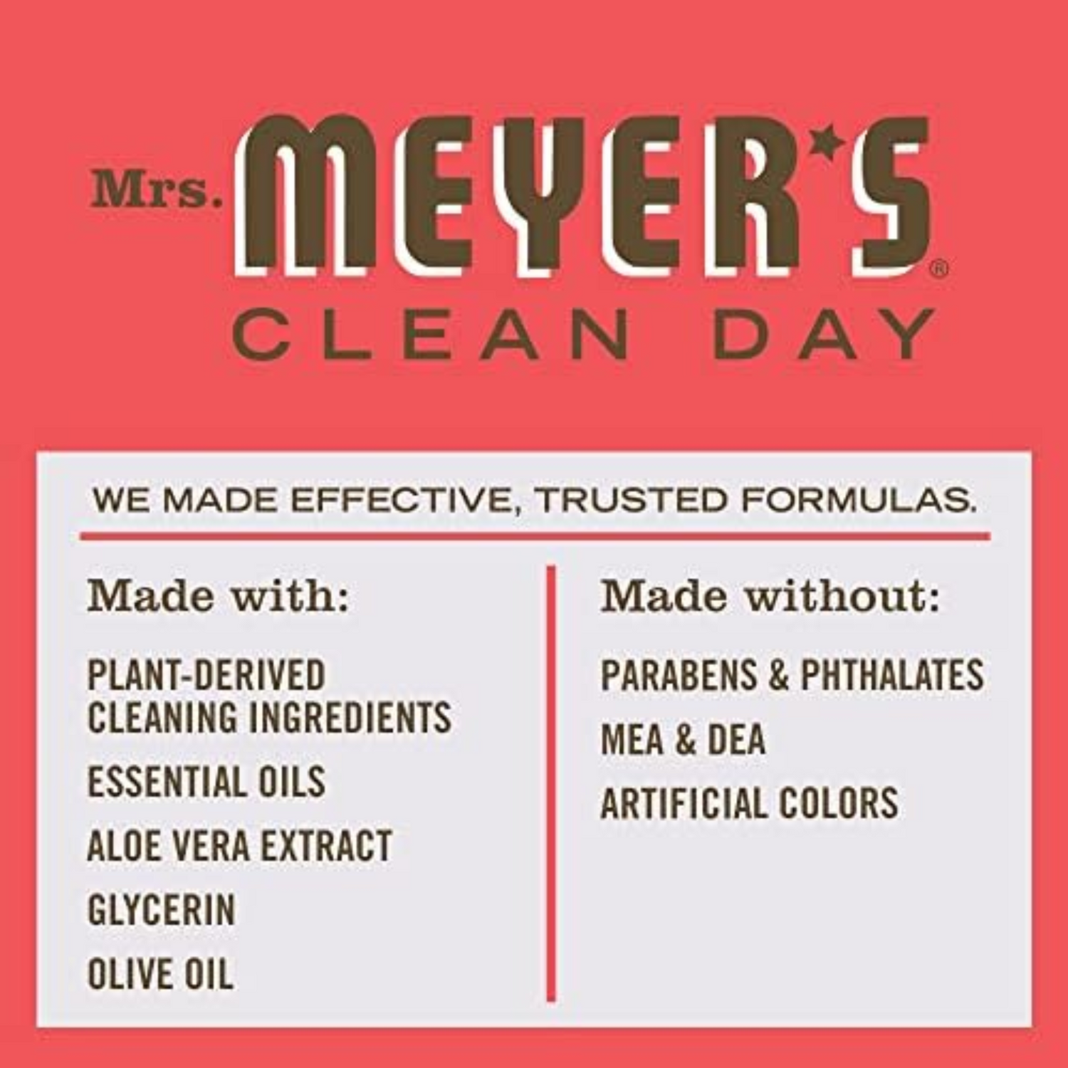 MRS. MEYER'S CLEAN DAY Hand Soap, Made with Essential Oils, Biodegradable Formula, Rhubarb, 12.5 Fl. Oz