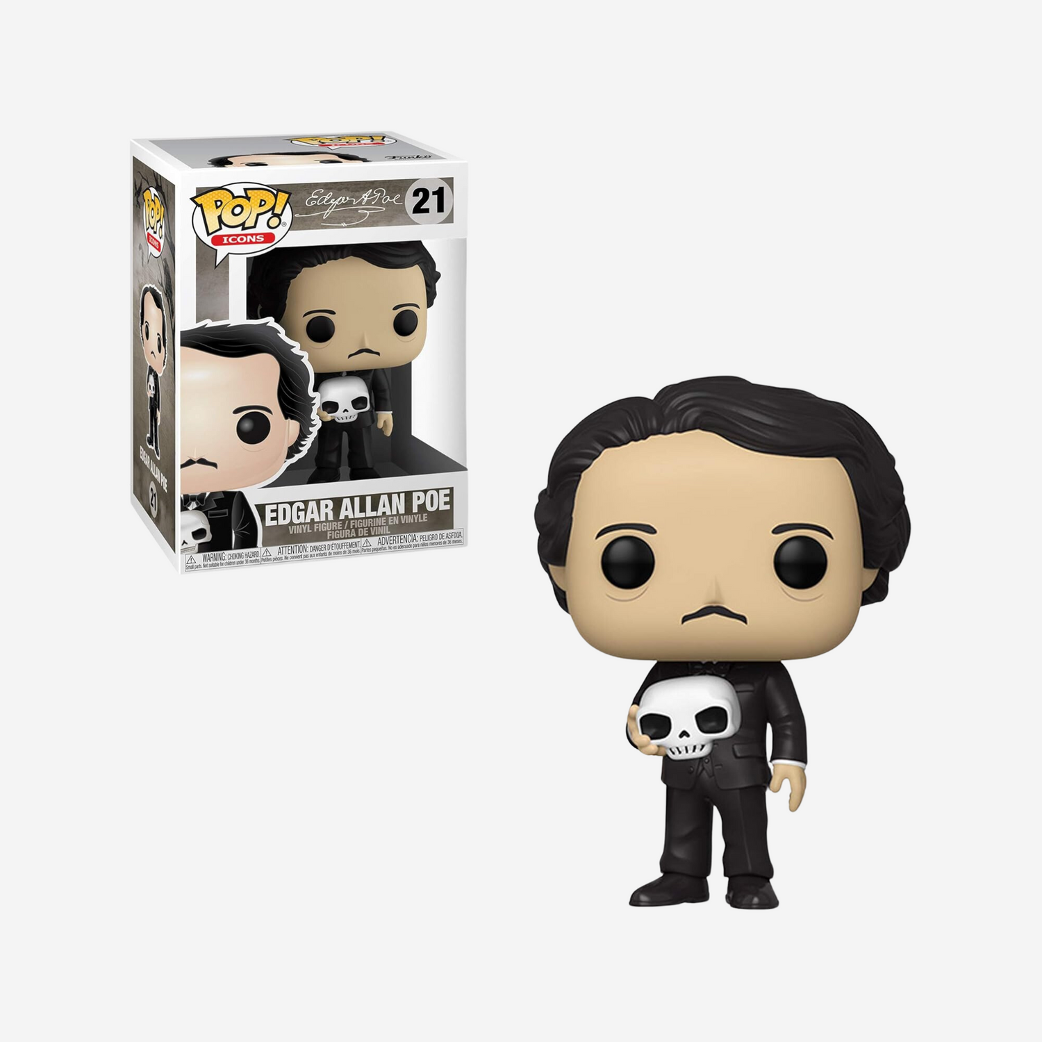 Funko Pop! Icons: Edgar Allan Poe w/Skull