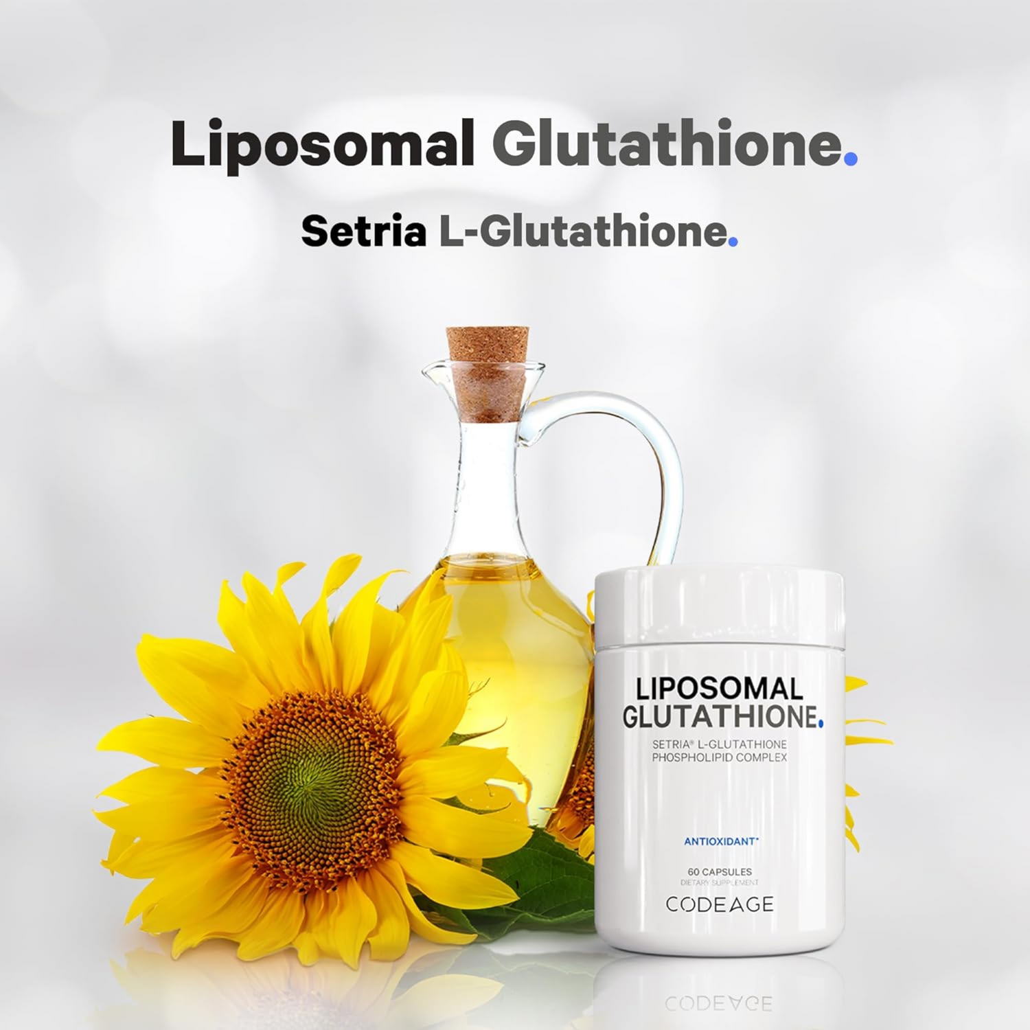 Codeage Liposomal Glutathione Supplement - Pure Reduced Setria L Glutathione Skin - Nano Encapsulated Glutathione Powder Pills