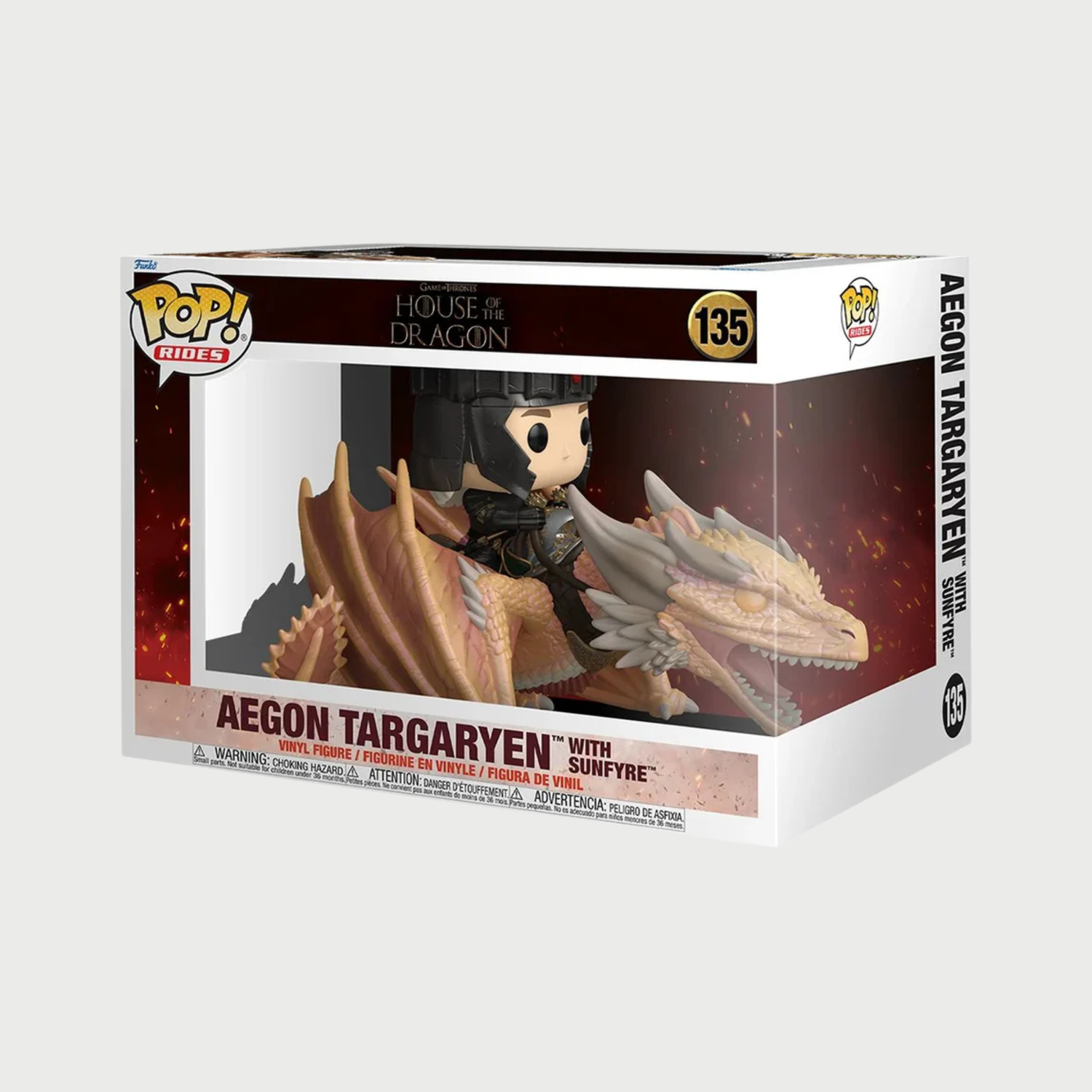Funko Pop Rides: House of The Dragon - Aegon Targaryen and Sunfyre - Collectable Vinyl Figure 