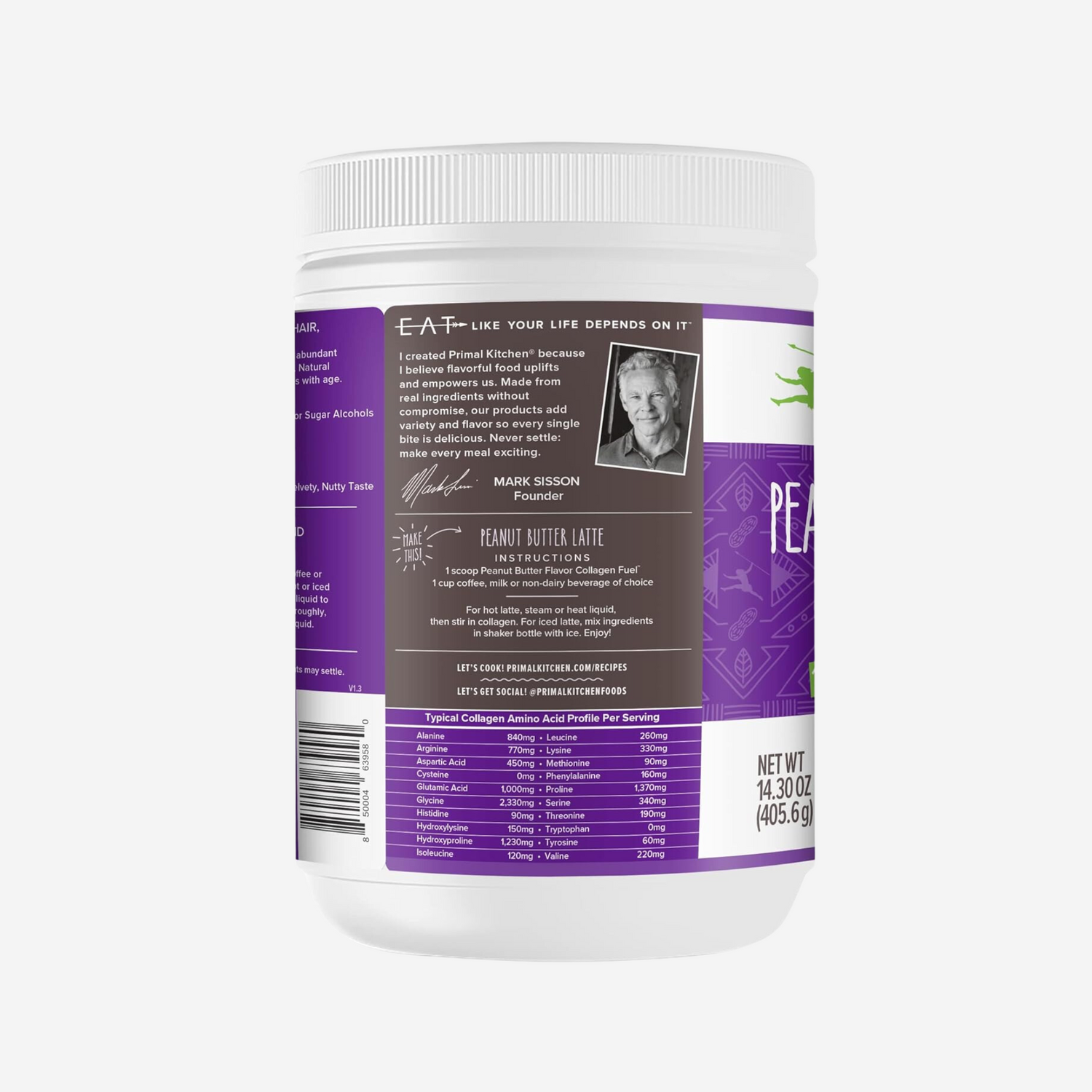Primal Kitchen Collagen Fuel Collagen Peptide Drink Mix , Peanut Butter