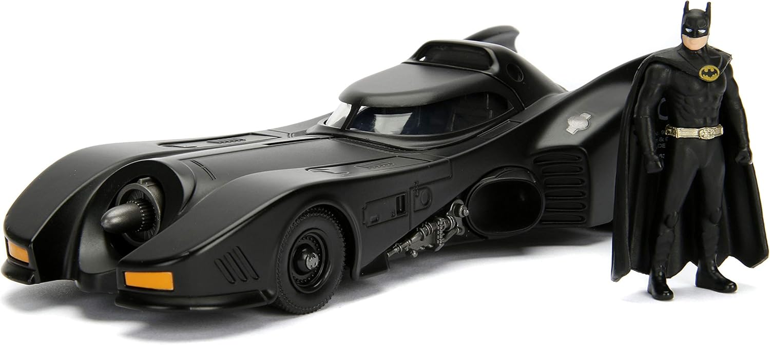Jada Toys Build N'collect 1989 Batmobile & Batman Figure 1/24 Diecast Model Kit, Black