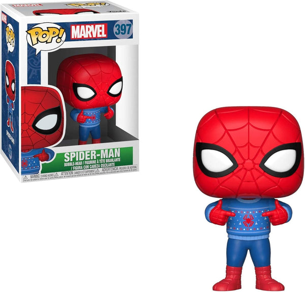 Funko Pop Marvel Holiday- Spider Man with Ugly Sweater Collectible Figure, Multicolor