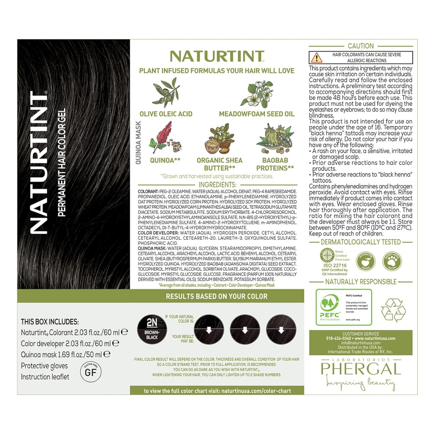Naturtint Permanent Hair Color 2N Brown Black (Pack of 6)