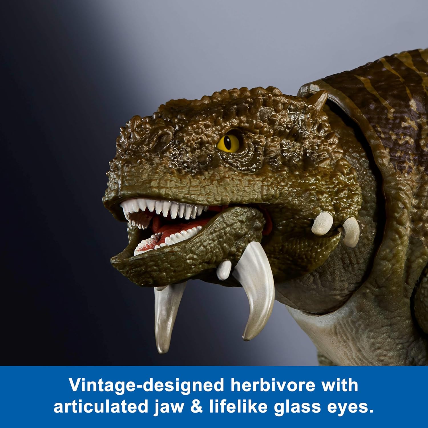 Mattel Jurassic World Hammond Collection Dinosaur Action Figure Scutosaurus, Premium Design with Glass Eyes