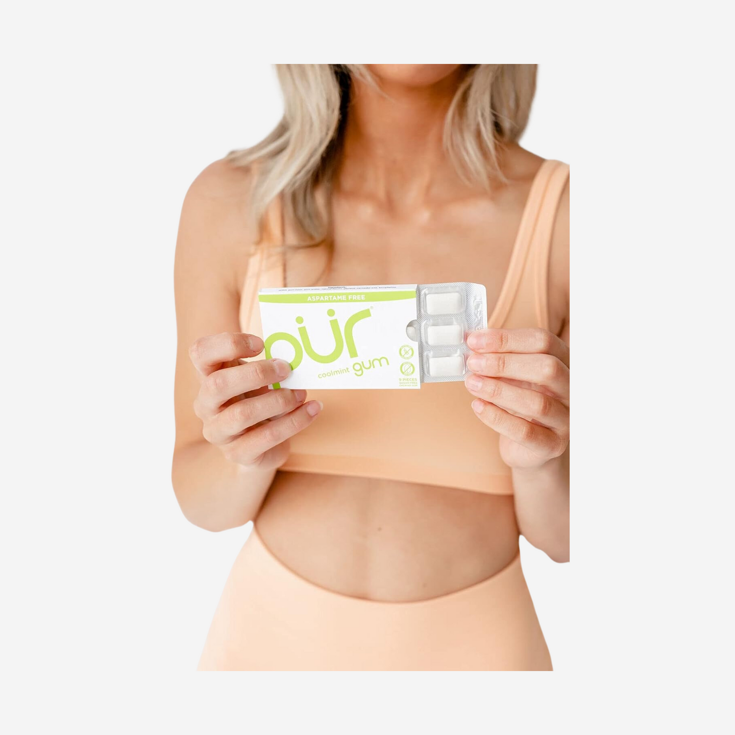 PUR Gum | Aspartame Free Chewing Gum | 100% Xylitol | Natural Coolmint Flavored Gum, 9 Pieces (Pack of 12)