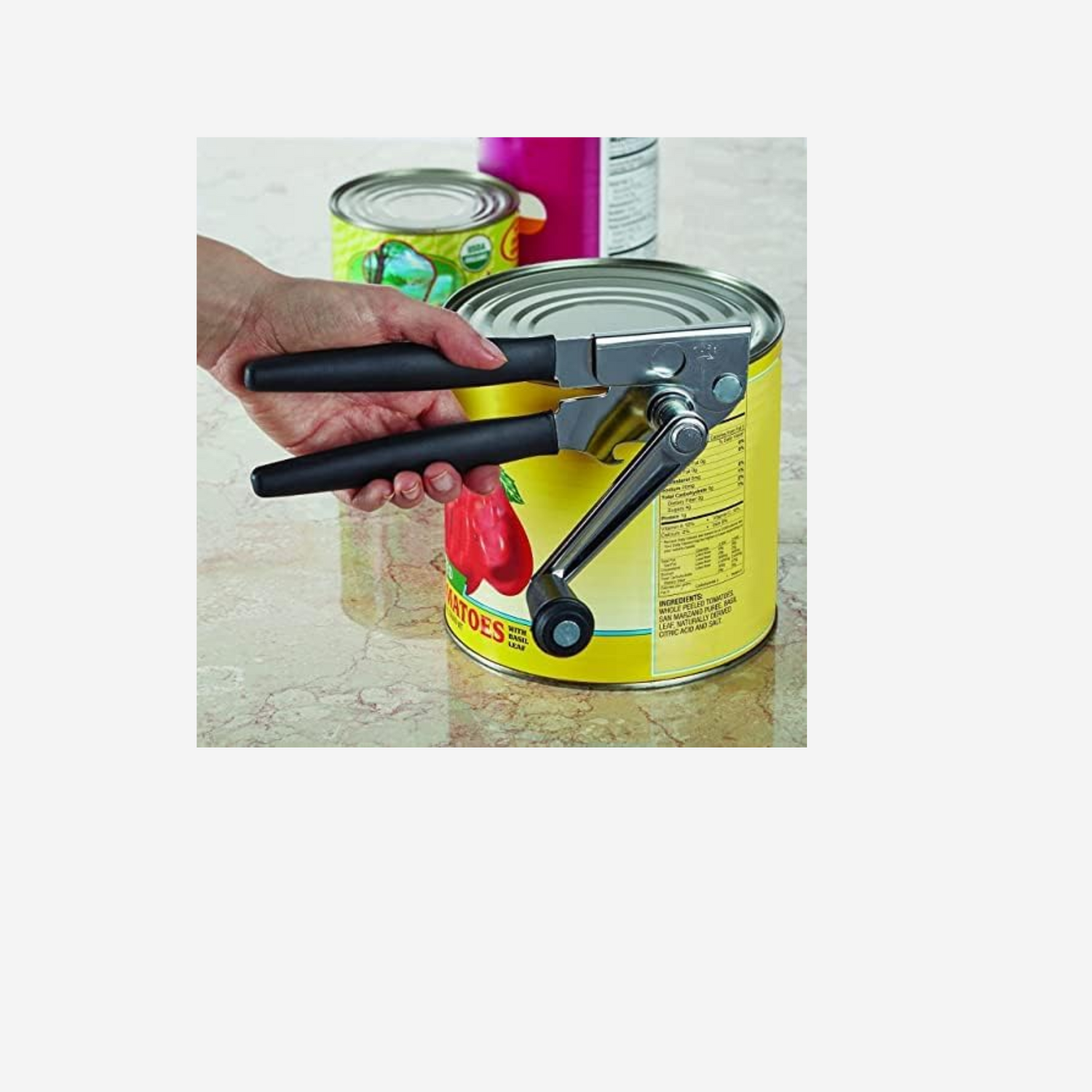 Multifunctional Commercial Can Opener-Comfortable Easy Crank Handle and Easy to Use- Swing Grip Design-Manual Can Opener- Includes Built Can Opener