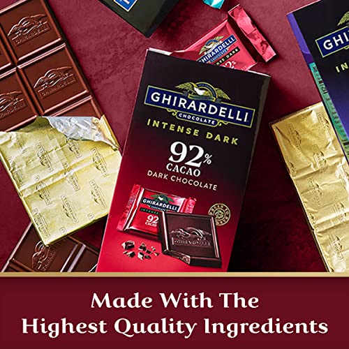 GHIRARDELLI Intense Dark Chocolate Squares, 92% Cacao, Valentine�s Day Chocolate Gifts, 4.1 Oz Bag (Pack of 6)