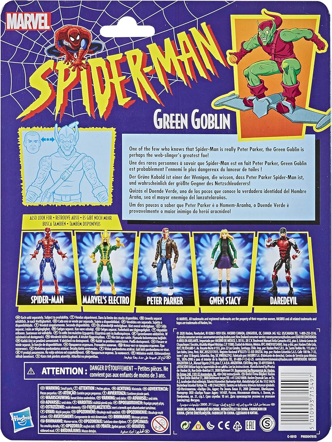 Spider-Man Hasbro Marvel Legends Series 6-inch Collectible Green Goblin Action Figure Toy Retro Collection