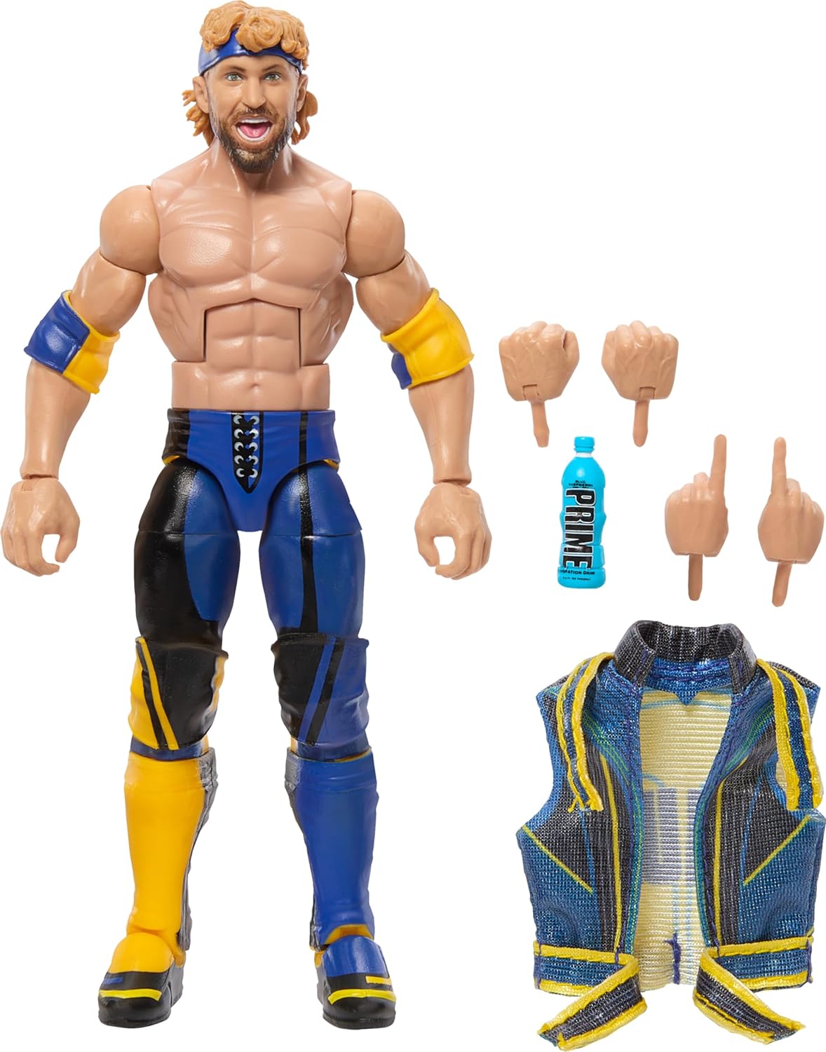 Mattel WWE Elite Collection Top Picks Action Figure & Accessories Set Logan Paul with Swappable Hands, 6-inch