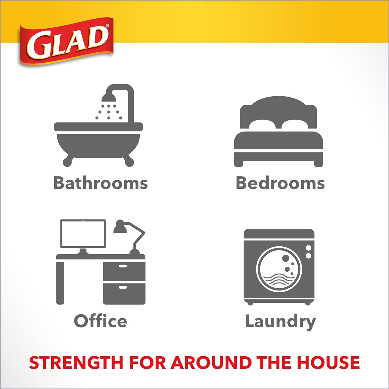 Glad Trash Bags Small Garbage Bags OdorShield 4 Gallon White Trash Bag