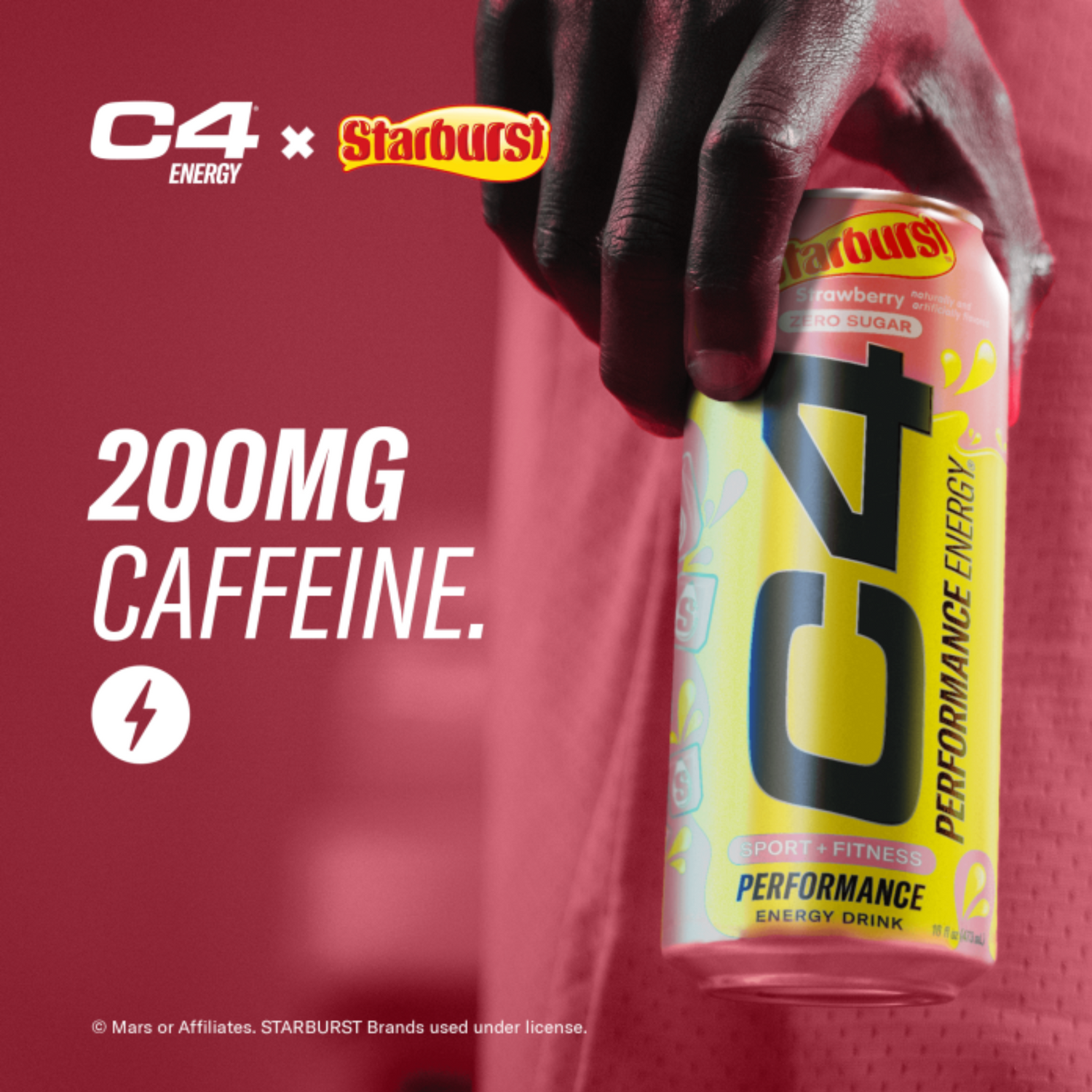 C4 Performance Energy Drink, Strawberry Starburst™, 16oz, Single Can