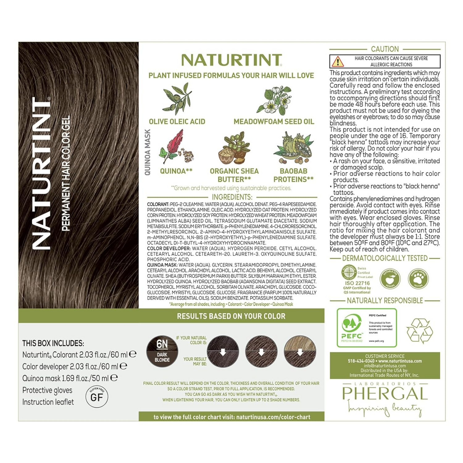 Naturtint Permanent Hair Color 6N Dark Blonde (Pack of 6)