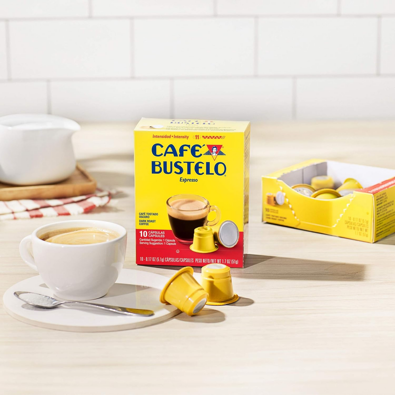 Café Bustelo Espresso Dark Roast Coffee, 40 Count Capsules for Espresso Machines