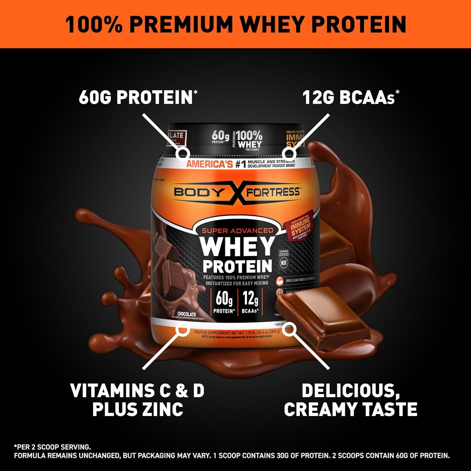 Body Fortress Super Advanced Whey Protein Powder,