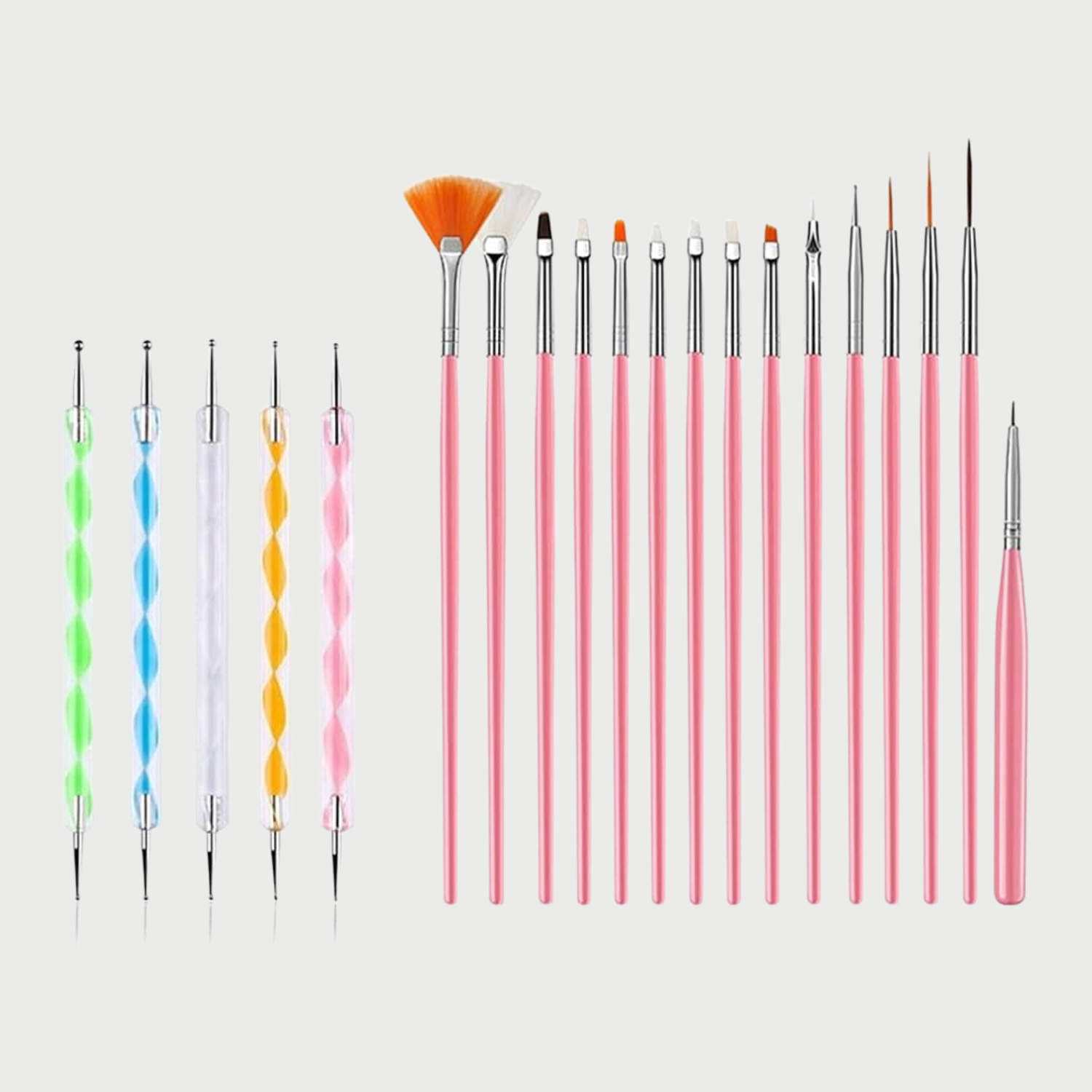 Nail Art Tools, Nail Brush, 15 PCS Nail Art Brushes, 5 PCS Nail Dotting Tool, Nail Stand, Nail Holder For Painting Nails, Press On Nail Stand, Nail Tools, Nail Design Tools