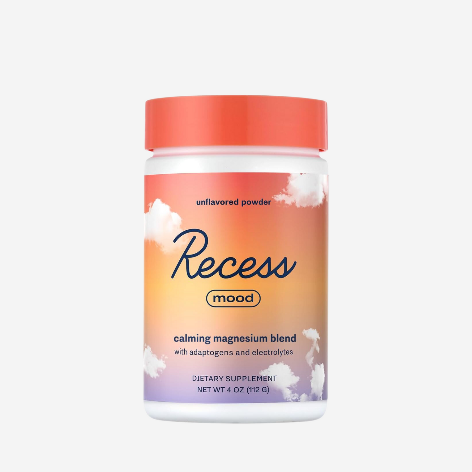 Recess Mood Powder, Calming Magnesium L-Threonate Blend with Passion Flower, L-Theanine, Electrolytes, Magnesium Calm Support Powder Supplement -  28 Serving Tub