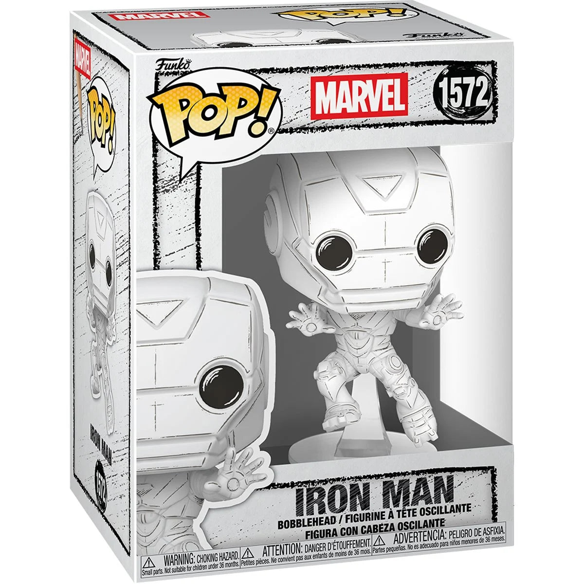 Funko Pop! Marvel: Marvel Sketched - Iron Man - Collectable Vinyl Figure - Gift Idea - Official Merchandise - Toys for Kids & Adults - Comic Fans - Model Figure for Collectors and Display