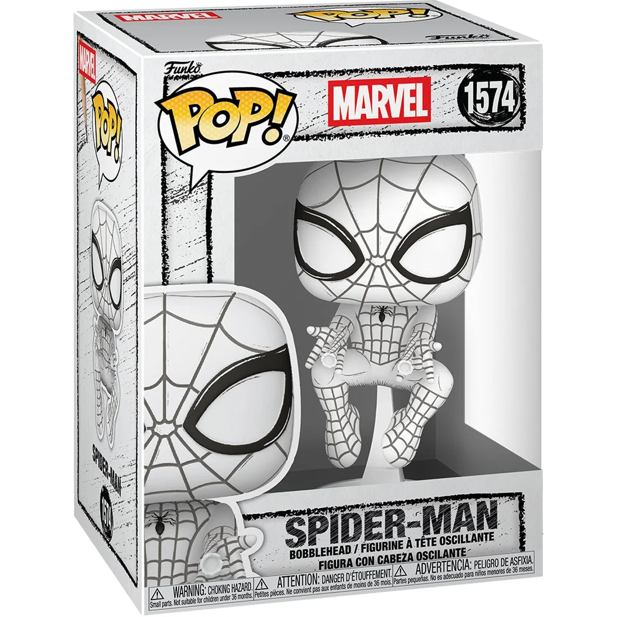 Funko Pop! Marvel: Marvel Sketched - Spider-Man - Collectable Vinyl Figure - Gift Idea - Official Merchandise - Toys for Kids & Adults - Comic Fans - Model Figure for Collectors and Display