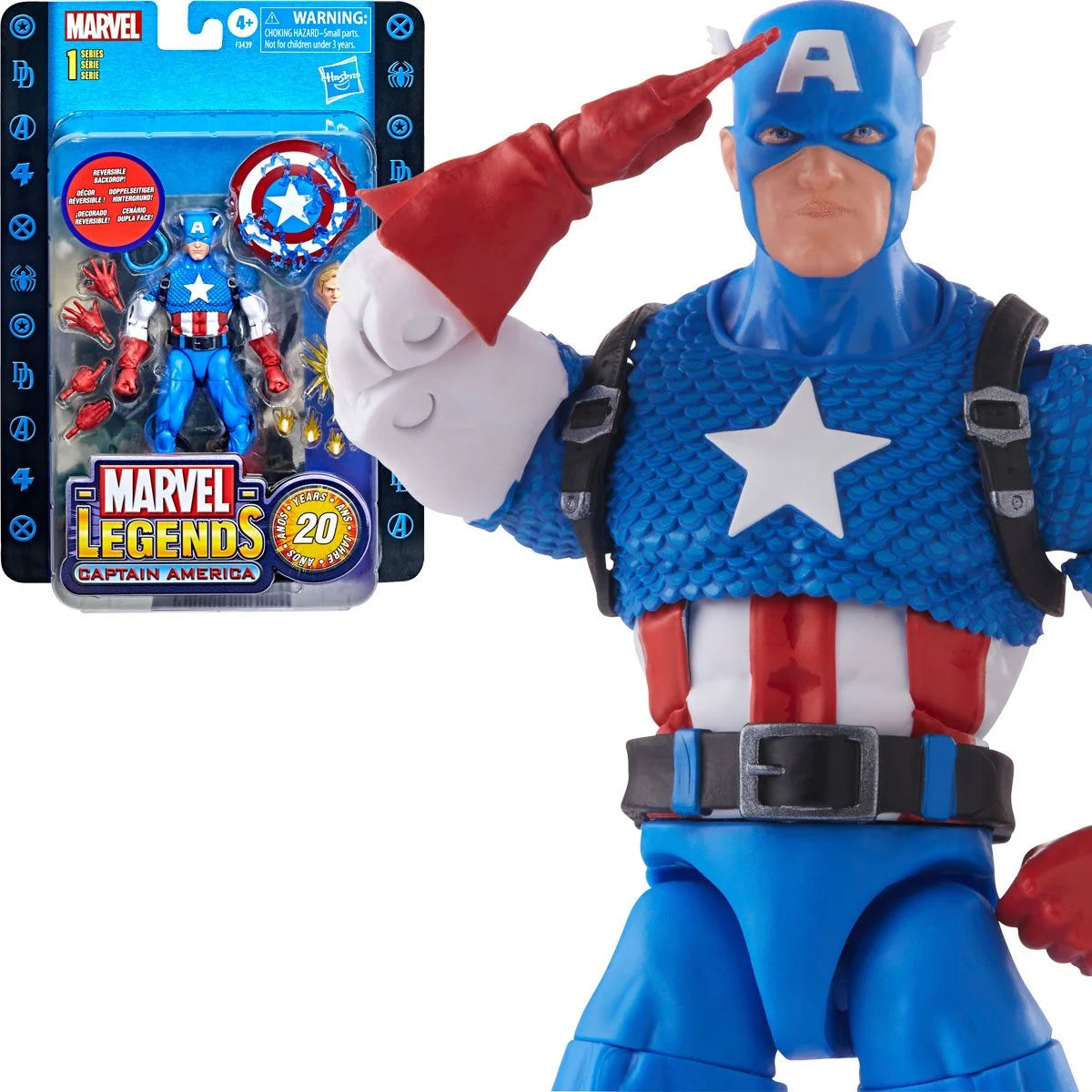 Marvel Legends Series 20th Anniversary Series 1 Captain America 15 cm Collectable Action Figure with 14 Accessories