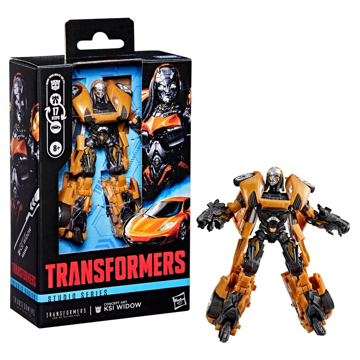 TRANSFORMERS Studio Series Age of Extinction Deluxe Class Concept Art KSI Widow, 4.5-inch Action Figure, Robot Toys for Ages 8+