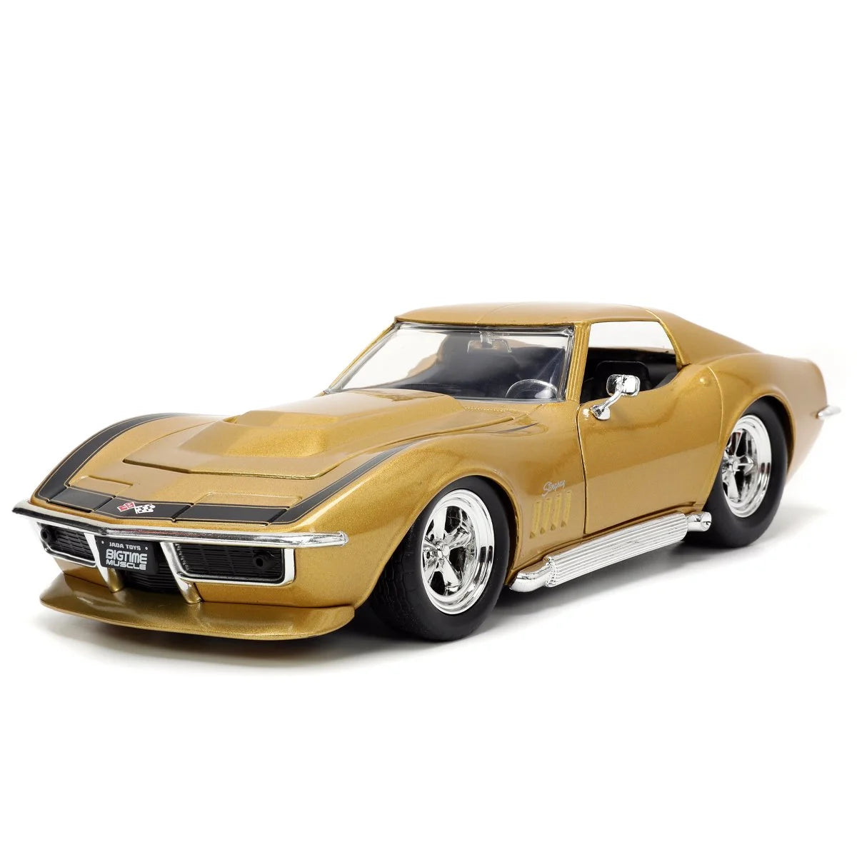 Jada Toys Big Time Muscle 1:24 1969 Chevy Corvette Stingray ZL-1 Die-cast Car Gold, Toys for Kids and Adults