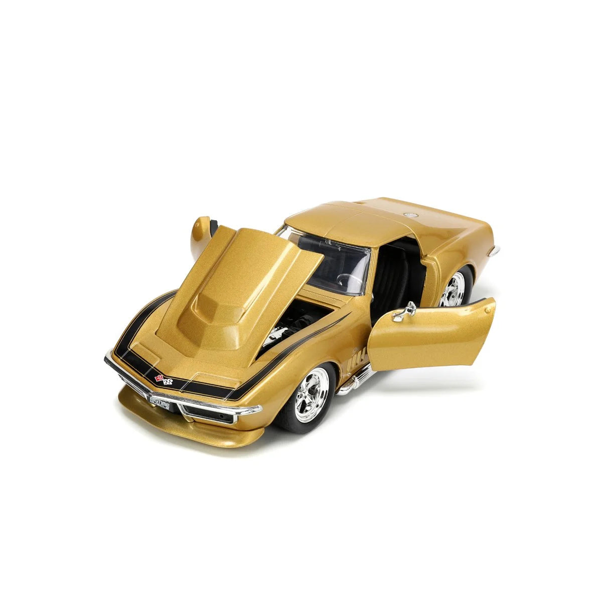 Jada Toys Big Time Muscle 1:24 1969 Chevy Corvette Stingray ZL-1 Die-cast Car Gold, Toys for Kids and Adults