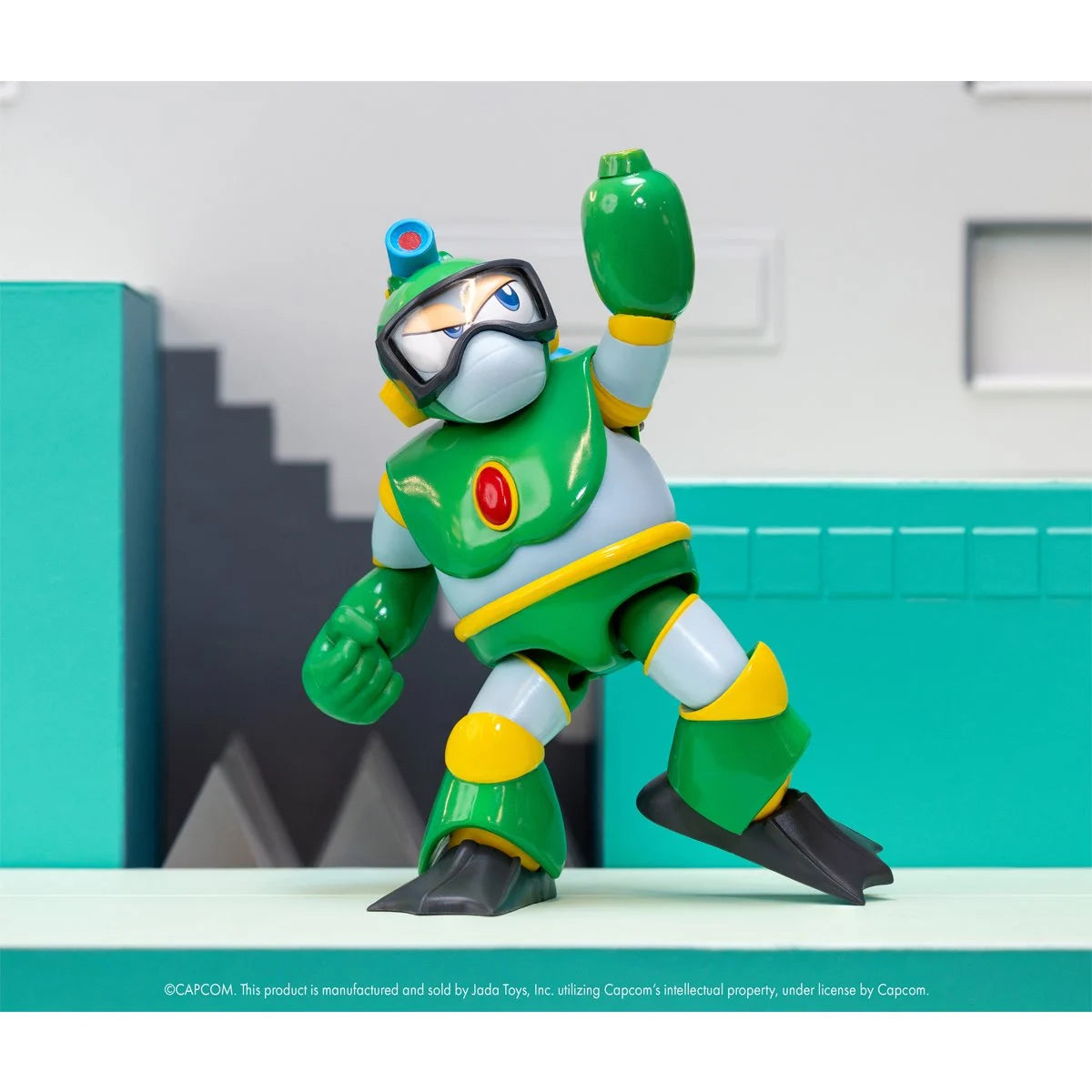 Jada Mega Man Wave 3 Bubble Man Action Figure Toys – 1:12 Deluxe Scale – 6" Tall, Fully Articulated, Collector Packaging