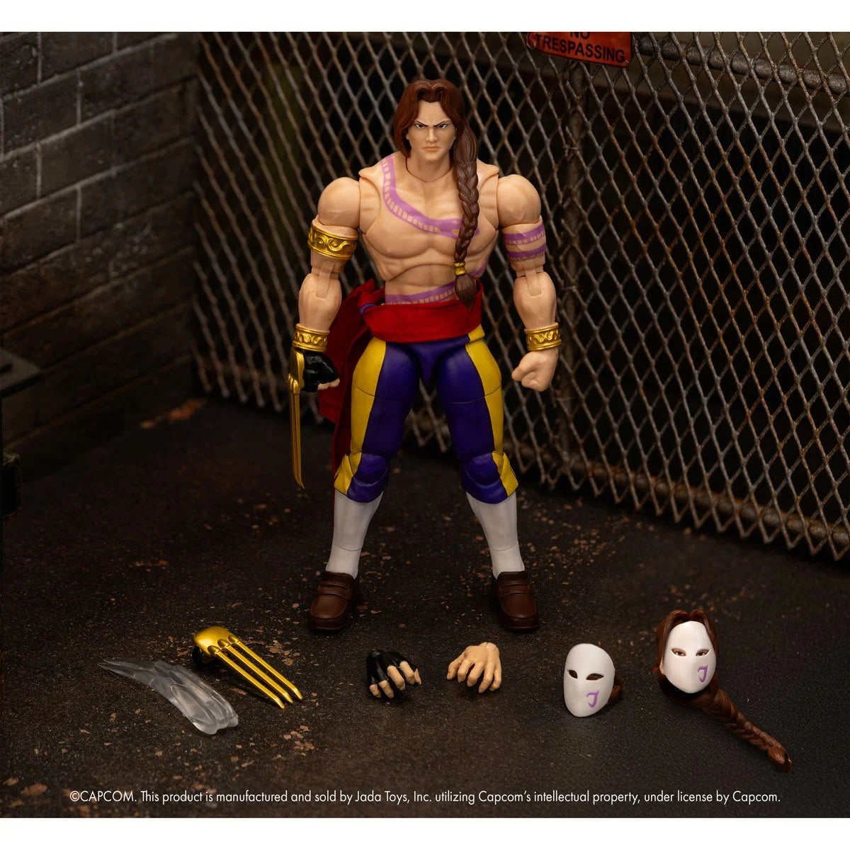 Jada Toys Street Fighter II Vega (Wave 4) Action Figure 1:12 Scale, 6" Tall, Interchangeable Heads, Hands & Claw Accessories