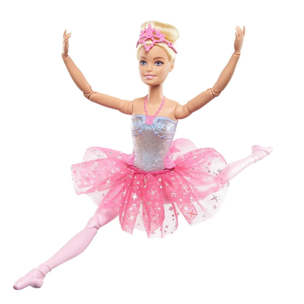 Barbie Dreamtopia Twinkle Lights Ballerina Doll with Blonde Hair & Light-Up Feature Wearing Royal Headband & Pink Tutu