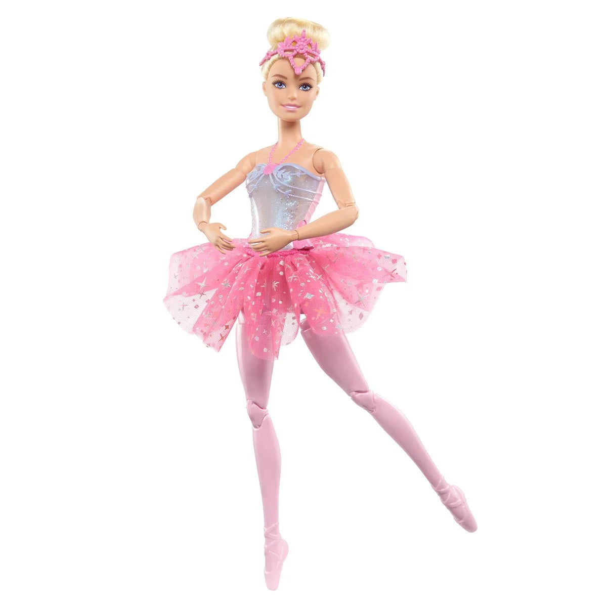 Barbie Dreamtopia Twinkle Lights Ballerina Doll with Blonde Hair & Light-Up Feature Wearing Royal Headband & Pink Tutu