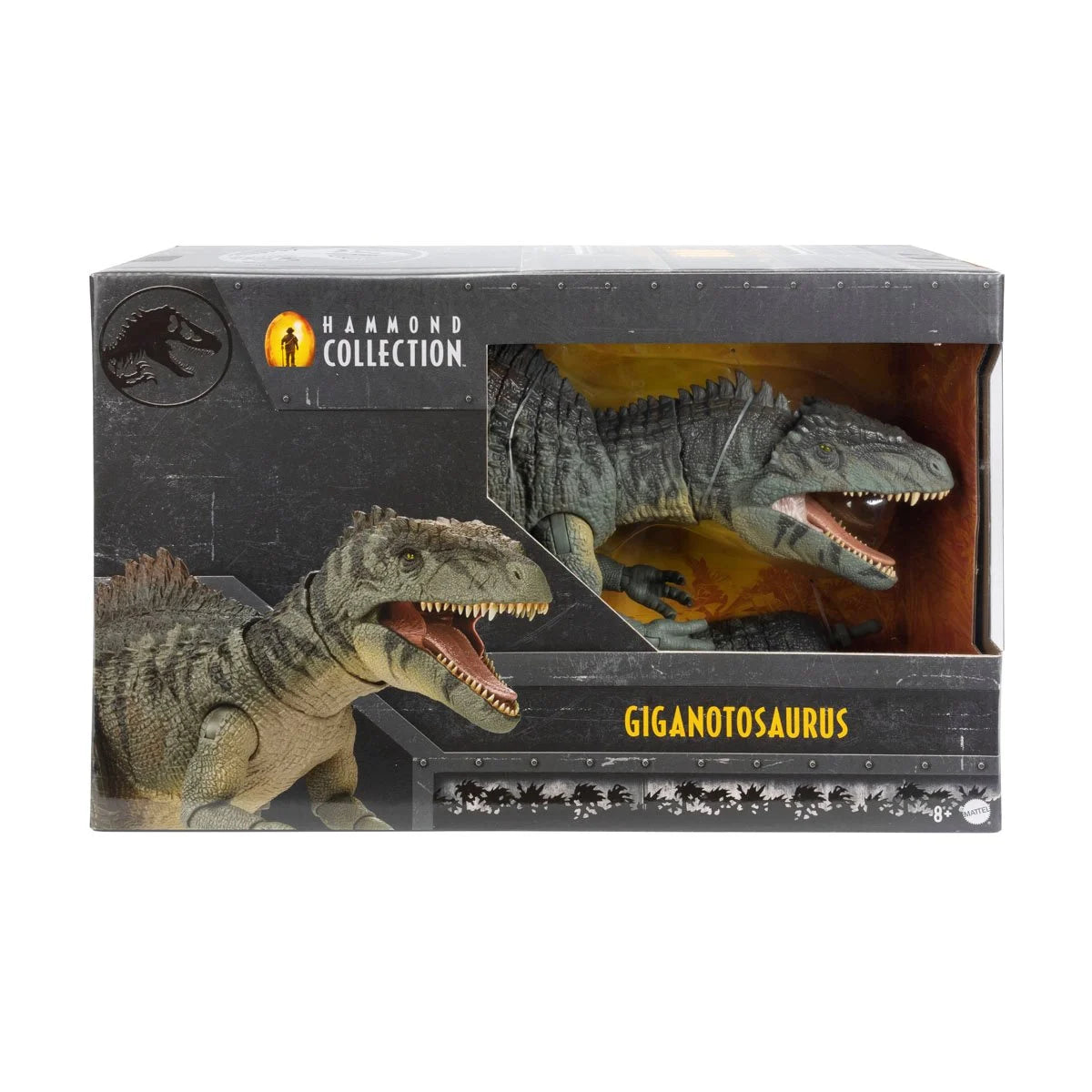 Mattel Jurassic World Dominion Hammond Collection Dinosaur Action Figure, Giganotosaurus Dino Toy with 21 Articulations, Glass Eyes, Wired Tail & Posable Tongue