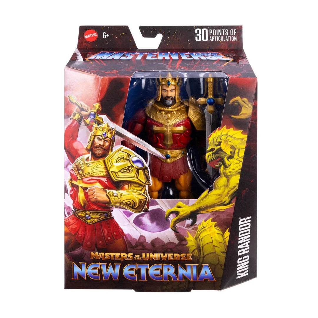 Masters of the Universe Masterverse 7-Inch Action Figure, New Eternia King Randor, Motu Toy Hero of Eternia, Cape & Armor, 30 Articulations