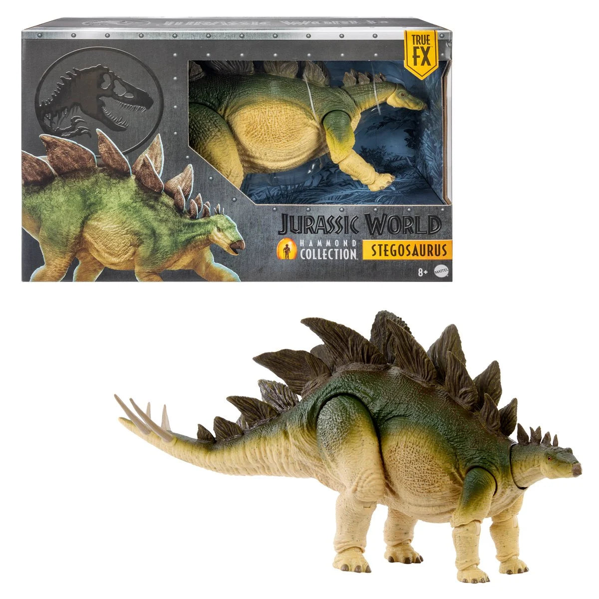 Mattel Jurassic World Hammond Collection Action Figure, Lost World Jurassic Park Stegosaurus, Carnivore Large Dinosaur Toy, Posable Wired Tail