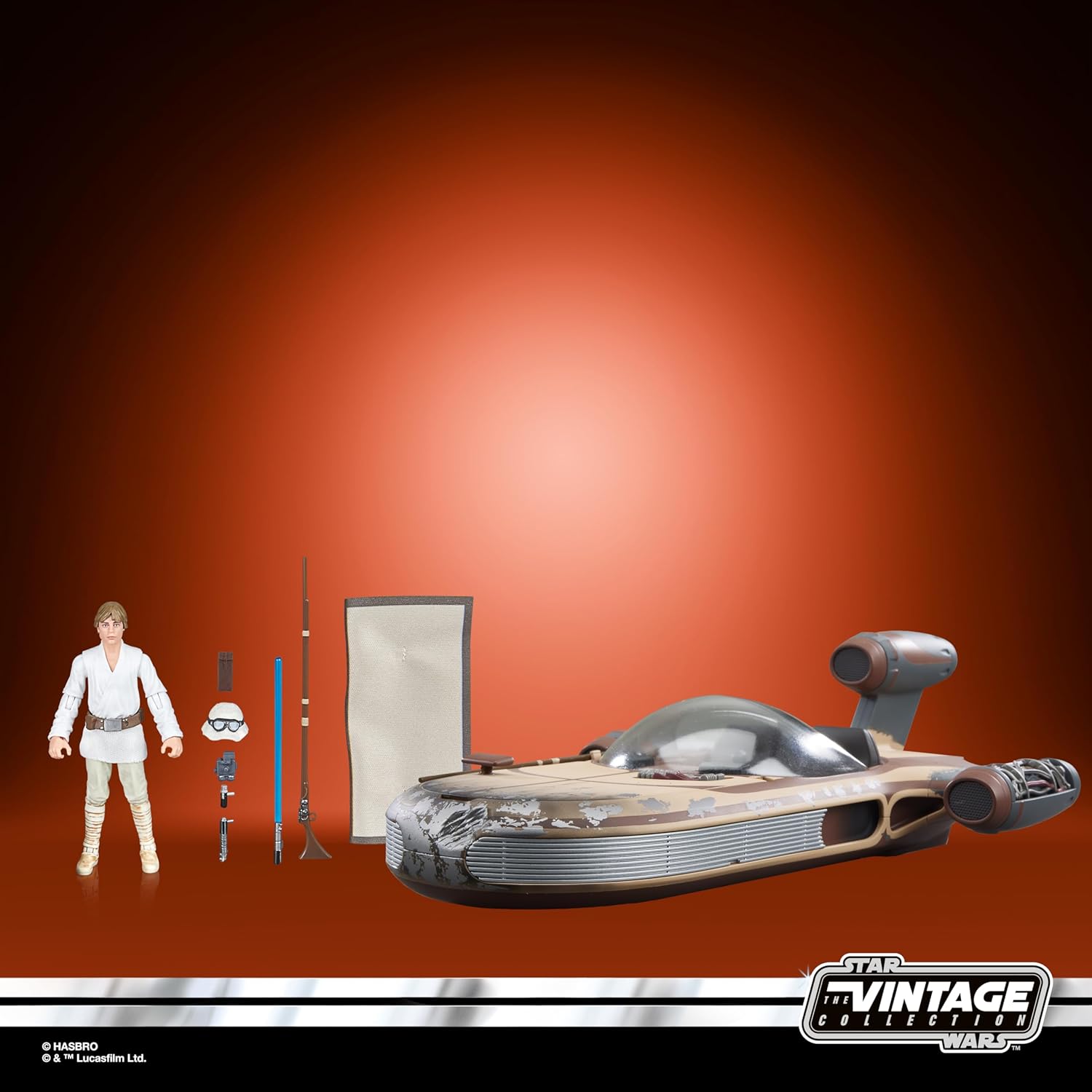 Star Wars The Vintage Collection, Landspeeder Vehicle with 3.75-Inch Luke Skywalker Figure, Star Wars : A New Hope