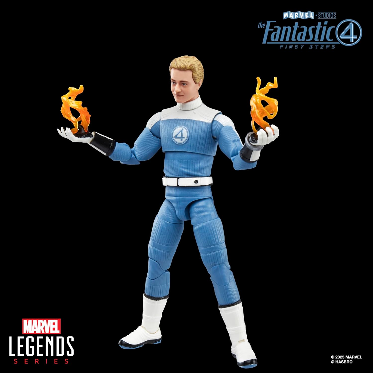 Marvel Legends Series Johnny Storm, The Fantastic Four: First Steps Movie Collectible 6 Inch Action Figure Toy