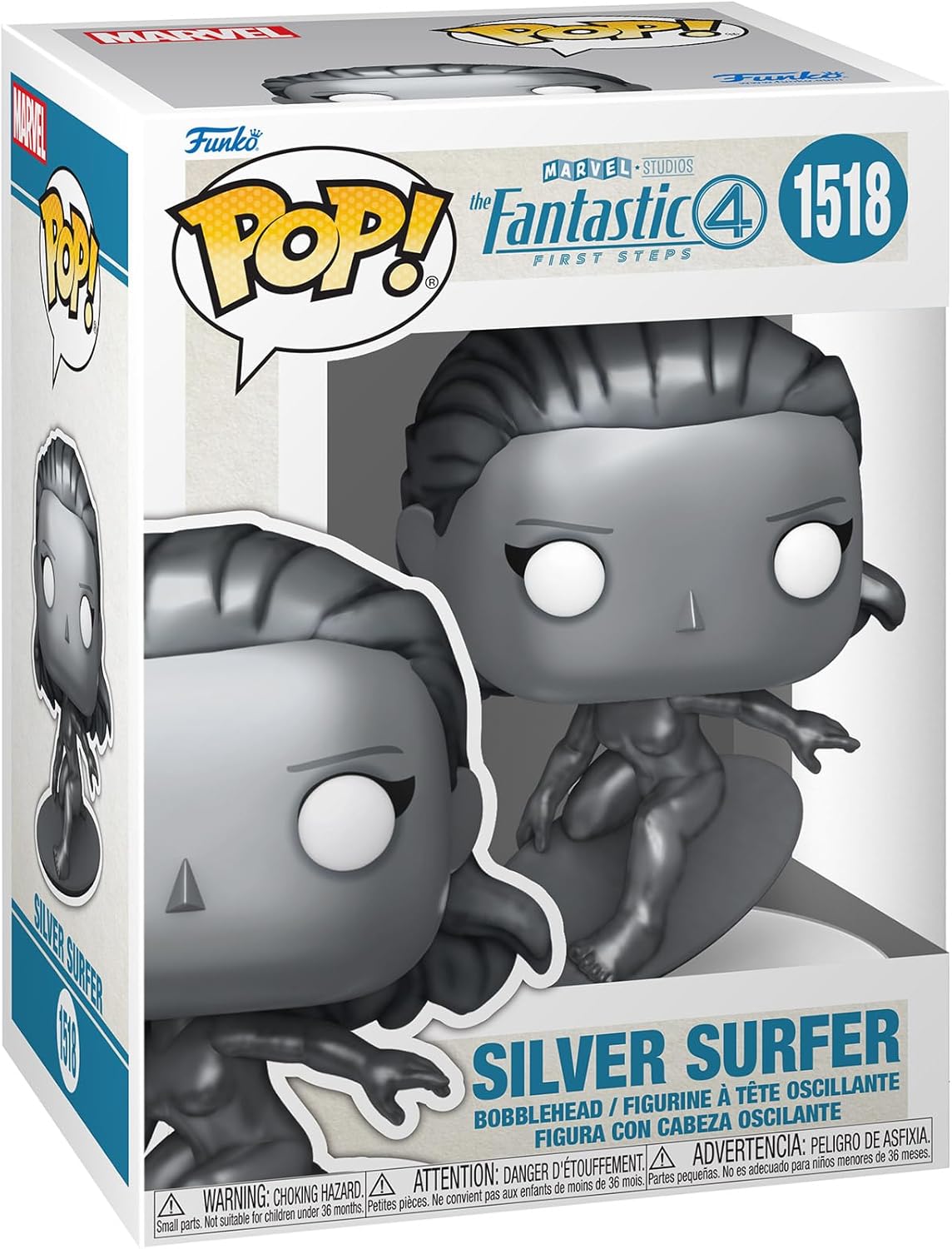 Funko Pop! Marvel: The Fantastic Four: First Steps - Silver Surfer - Fantastic Four (2025) - Collectable Vinyl Figure - Gift Idea - Official Merchandise - Toys for Kids & Adults - Movies Fans