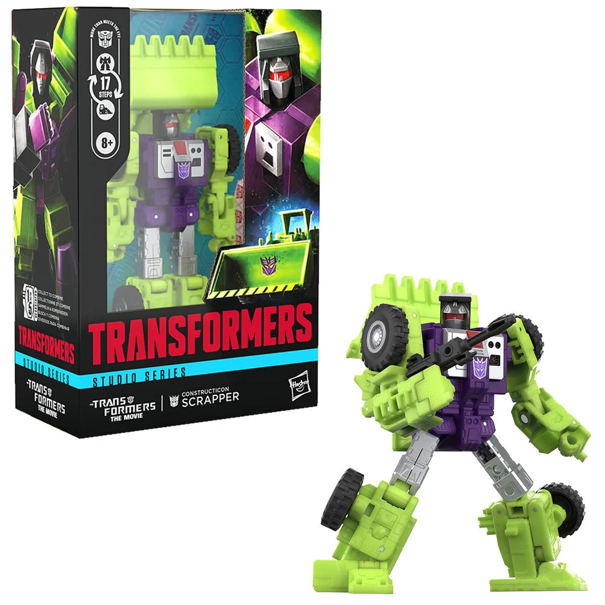 Transformers Toys Studio Series Voyager Class The Movie Constructicon Scrapper, 6.5-inch Converting Action Figure, Robot Toys, 8+