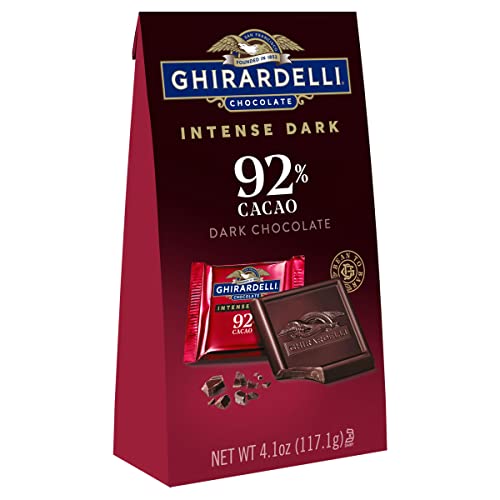 GHIRARDELLI Intense Dark Chocolate Squares, 92% Cacao, Valentine�s Day Chocolate Gifts, 4.1 Oz Bag (Pack of 6)
